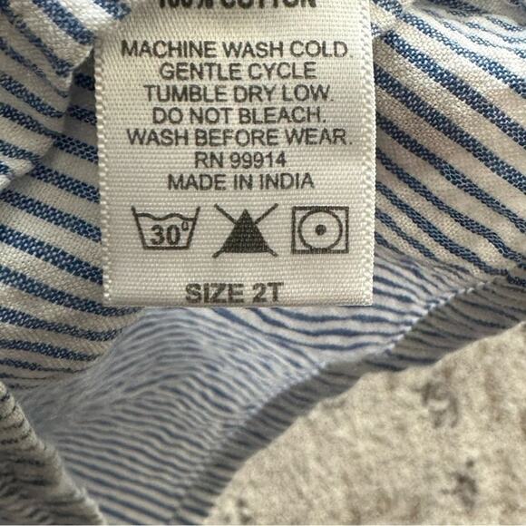 Sophie and Sam Kids 2T Blue and White Striped Top - Picture 3 of 8